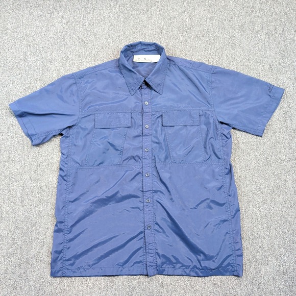 American Outback Gorpcore Fishing Shirt Medium Blue Nylon Coastal Surf Utility — photo 2